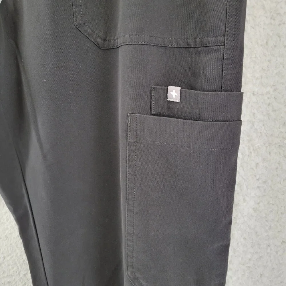 Figs Mens Scrub Pants‎ Cairo Cargo Size XL Black Zip Closure 31